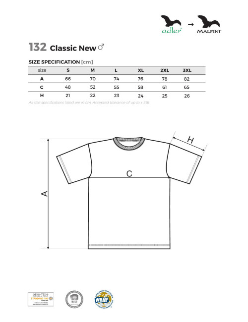 T-Shirt für Herren Classic neu 132 sand Malfini