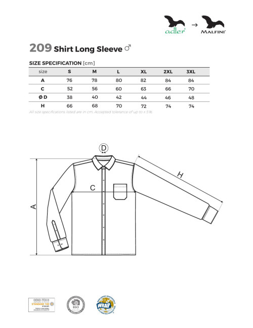 Herrenhemd Style ls 209 marineblau Malfini