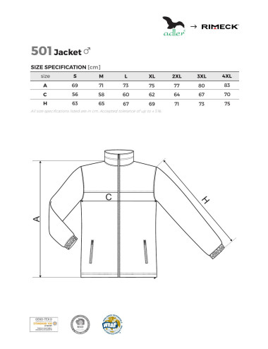 Men`s Fleece Jacket 501 petrol blue Malfini Rimeck