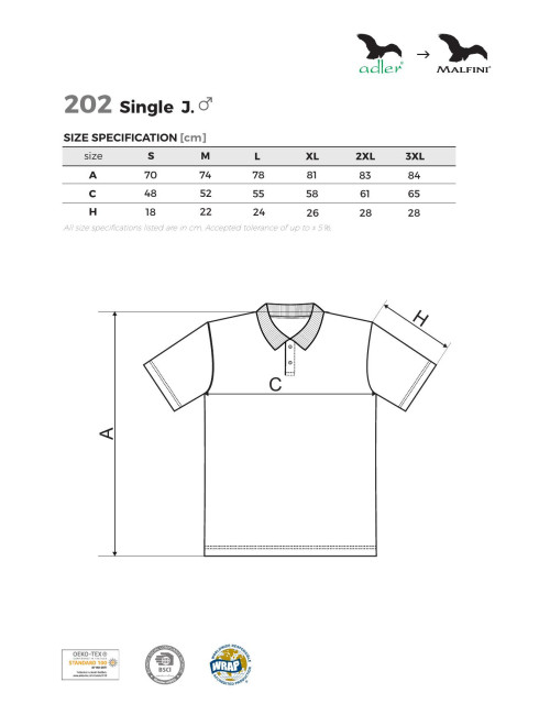 Herren Single Poloshirt j. 202 Granat Malfini