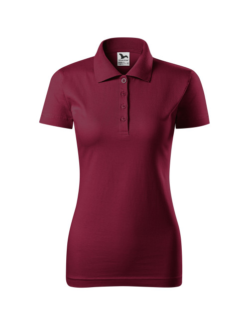 Damen Poloshirt Single j. 223 Granat Malfini