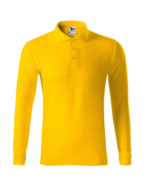 Herren Piqué Poloshirt ls 221 gelb Malfini