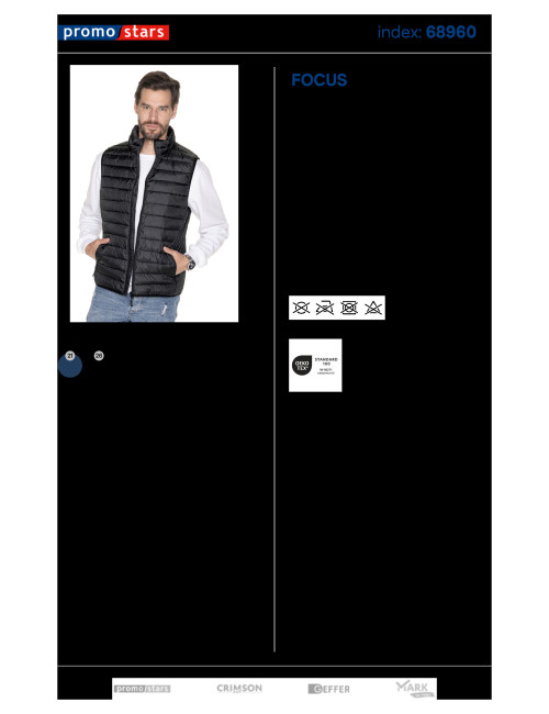 Focus czarna kamizelka pikowana Promostars