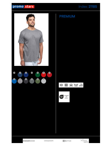 Koszulka męska 190g Premium jasny szary melanż Promostars