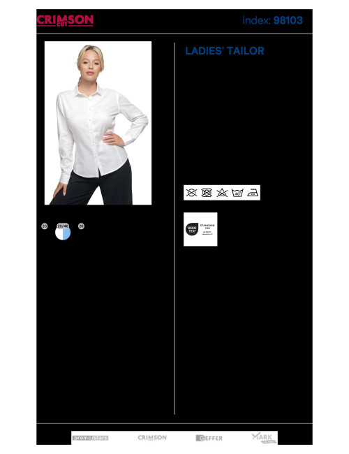 Koszula firmowa damska Promostars Ladies’ Tailor biała 100% bawełna