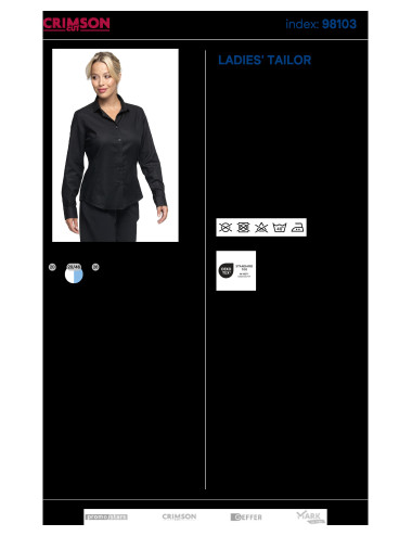 Koszula firmawa damska Promostars Ladies’ Tailor czarna 100% bawełna