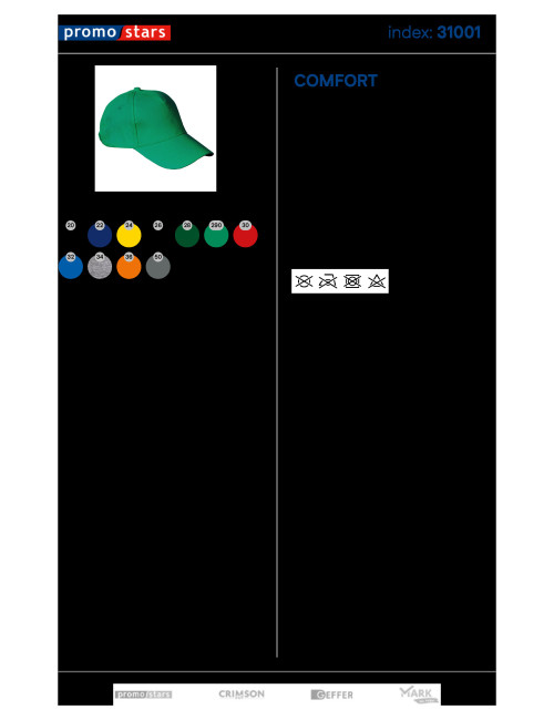 czapka z daszkiem 5P Comfort zielony kelly Promostars