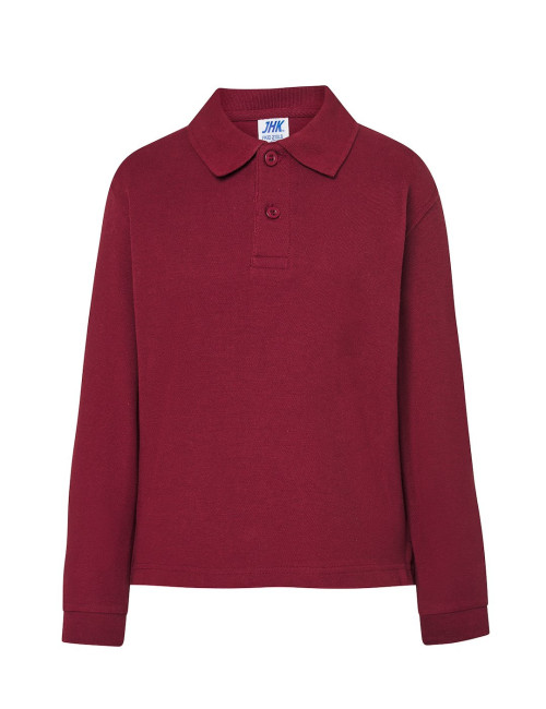 JHK Kinder Poloshirts PKID 210 LS BU - Burgund