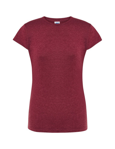 JHK Damen-T-Shirt TSRL CMF LADY COMFORT BUH - Burgunderrot meliert