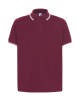 JHK Herren-Polohemden POLO PORA 210 JH BU/WH - Burgunderrot/Weiß