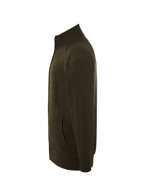 JHK Bluzy Dresowe Męskie FULL ZIP SWEATSHIRT KH - Khaki