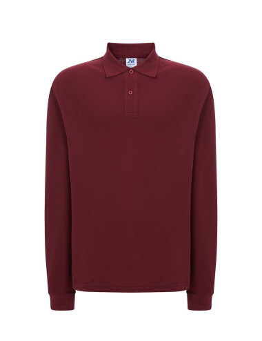 JHK Herren-Poloshirts POLO PORA 210 LS BU – Burgunderrot