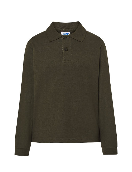 JHK Kinder-Poloshirts PKID 210 LS FG - Waldgrün