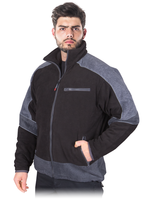 Schützendes, isoliertes Fleece-Sweatshirt Pol-Polarex BS schwarz-grau Reis