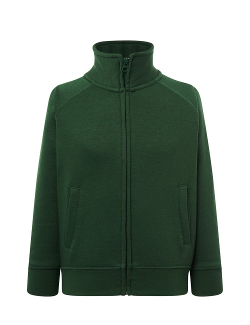 JHK Bluza Dresowa Dziecięca KID FULL ZIP BG - Bottle Green