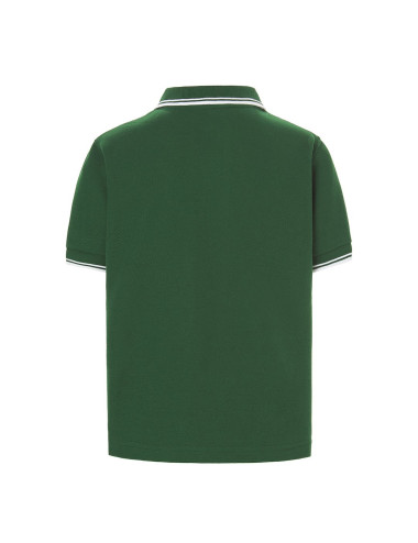 JHK Kinder-Poloshirts PKID 210 BGWH – Flaschengrün/Weiß