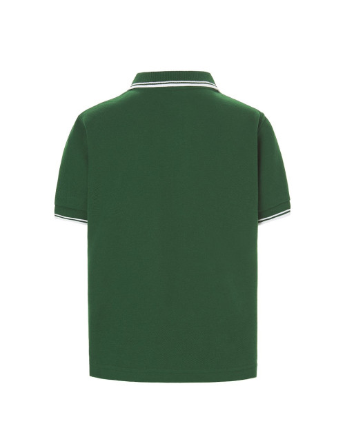 JHK Kinder-Poloshirts PKID 210 BGWH – Flaschengrün/Weiß