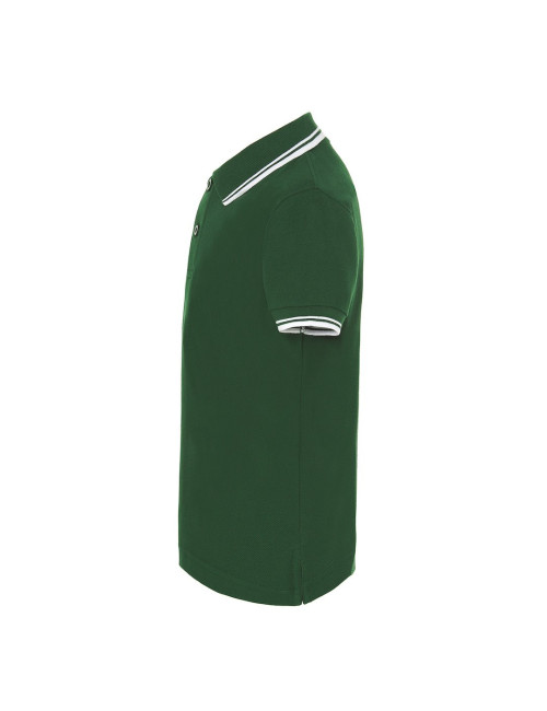 JHK Kinder-Poloshirts PKID 210 BGWH – Flaschengrün/Weiß