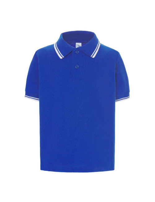 JHK Kinder-Poloshirts PKID 210 RBWH – Königsblau/Weiß