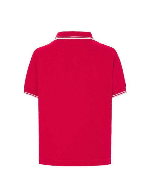 JHK Kinder-Poloshirts PKID 210 RDWH - Rot/Weiß
