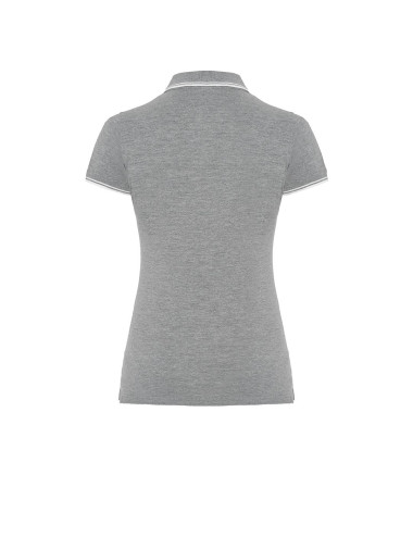 JHK Koszulki polo Damskie POPL 200 GMWH - Grey melange/White