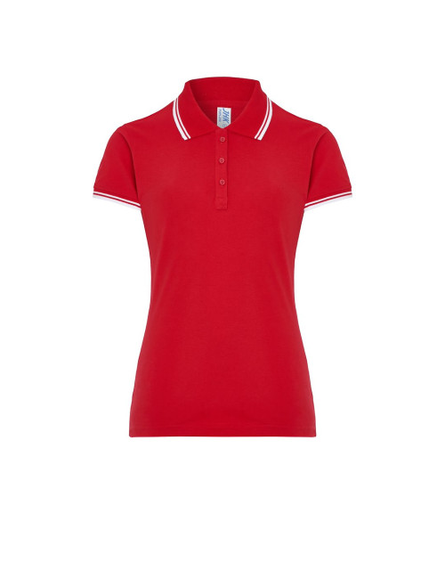 JHK Koszulki polo Damskie POPL 200 RDWH - Red/White
