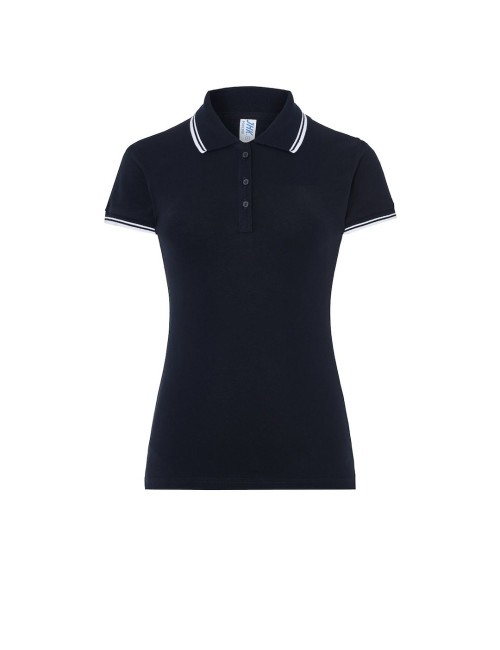 JHK Damen-Poloshirts POPL 200 NYWH – Marineblau/Weiß