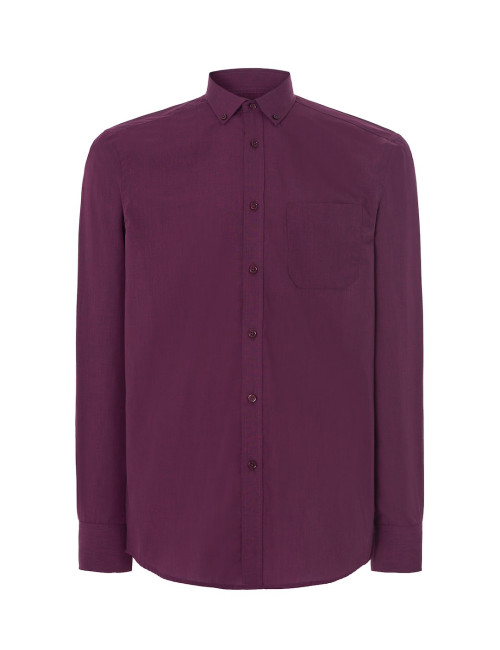 JHK Herrenhemd SHA POP DR - Dunkelrosa