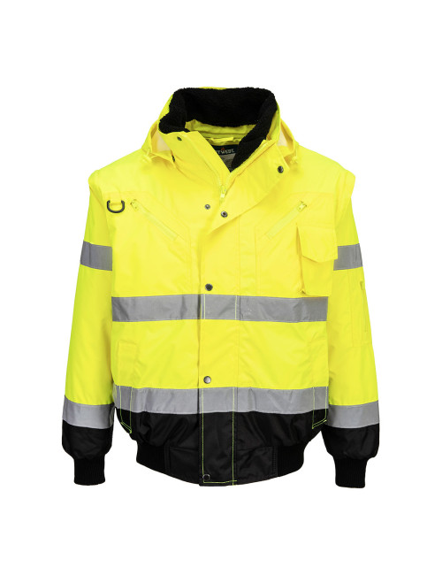Kontrastowa kurtka ostrzegawcza Bomber 3 w 1 Żółto/Czarny Portwest
