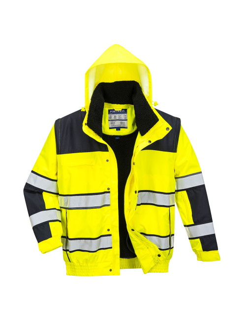 Portwest Hi-Vis 3-in-1 Bomber Jacket Yellow/Black