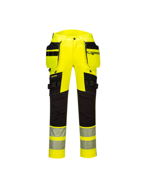 Portwest DX4 Hi-Vis Trousers with Detachable Holster Pockets Yellow/Black