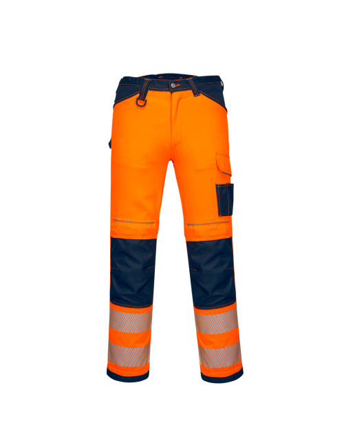 Portwest PW3 Hi-Vis Work Trousers Orange/Navy
