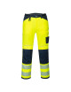 Portwest PW3 Hi-Vis Work Trousers Yellow/Navy