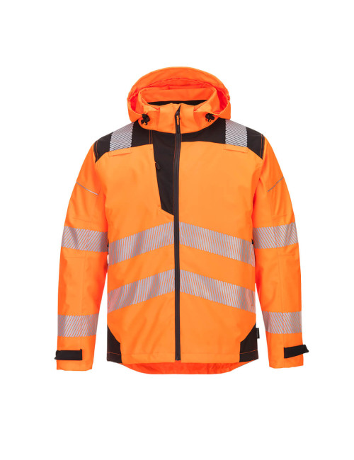 Portwest PW3 Extreme Hi-Vis Rain Jacket Orange/Black