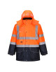 Portwest 7-in-1 Hi-Vis Traffic Jacket Orange/Navy