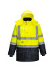 Portwest 7-in-1 Hi-Vis Traffic Jacket Yellow/Navy