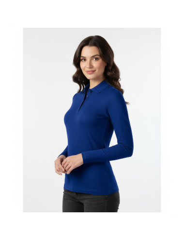 Damen Poloshirt Piqué Polo LS 231 Kornblumenblau Adler Malfini®