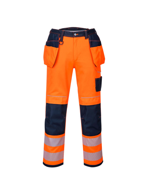 Portwest PW3 Hi-Vis Trousers with Holsters Orange/Navy