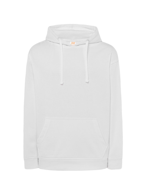 JHK Bluza dresowa męska KANGAROO 320 SWEATSHIRT WH White