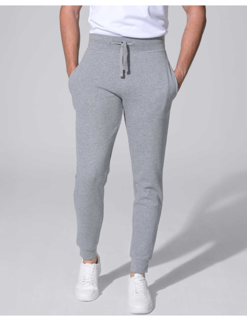 JHK Spodnie dresowe PANTS CUFF FRENCH TERRY GM - Grey Melange