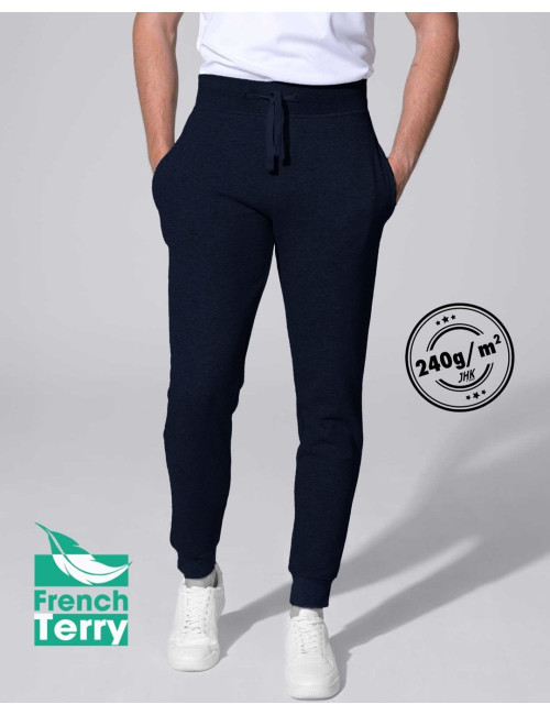 JHK Spodnie dresowe PANTS CUFF FRENCH TERRY NY - Navy