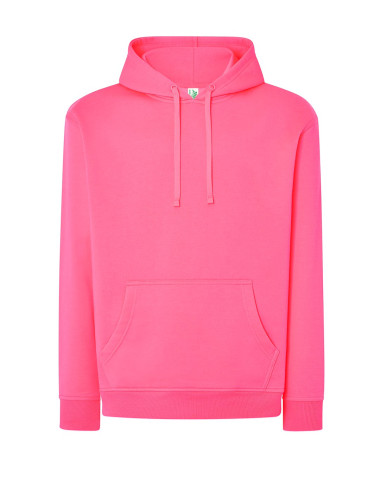 JHK Bluza dresowa męska SWRA KNG KANGAROO FUF - Fucsia Fluor