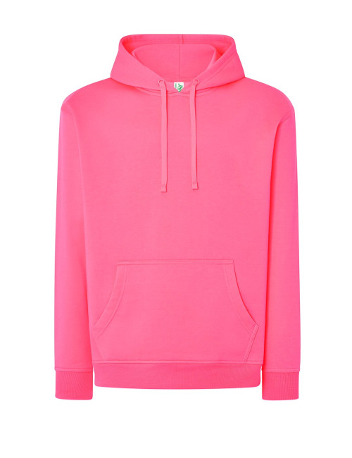 JHK Bluza dresowa męska SWRA KNG KANGAROO FUF - Fucsia Fluor