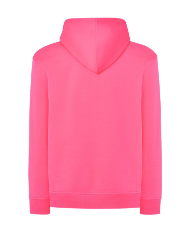 JHK Bluza dresowa męska SWRA KNG KANGAROO FUF - Fucsia Fluor