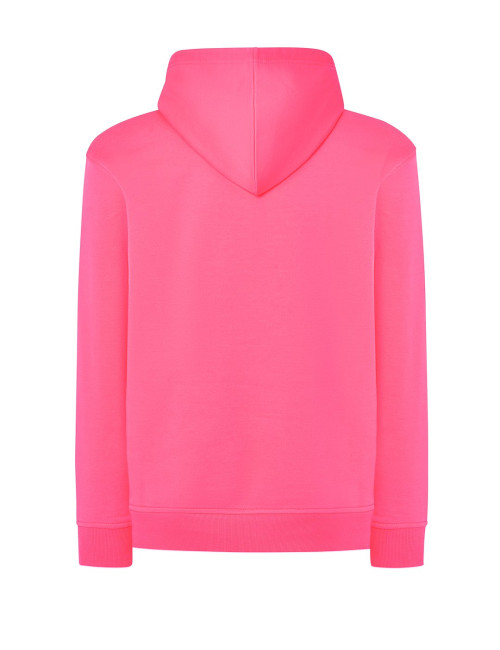 JHK Bluza dresowa męska SWRA KNG KANGAROO FUF - Fucsia Fluor