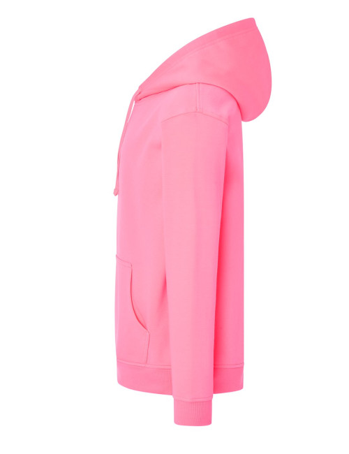 JHK Bluza dresowa męska SWRA KNG KANGAROO FUF - Fucsia Fluor