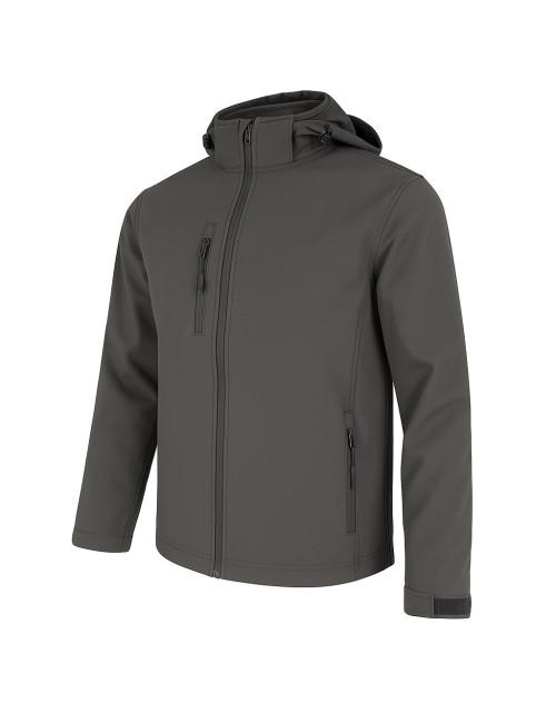 JHK Kurtka softshell męska SOFTSHELL HOOD MOONTEX KING GF - Graphite
