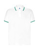JHK Men's Polo Shirt POLO PORA 210 CONTRAST WH/KG - White/Kelly Green