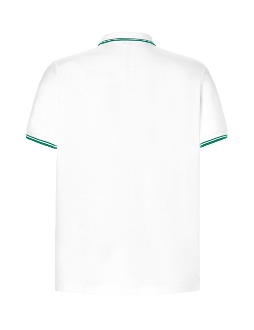 JHK Men's Polo Shirt POLO PORA 210 CONTRAST WH/KG - White/Kelly Green