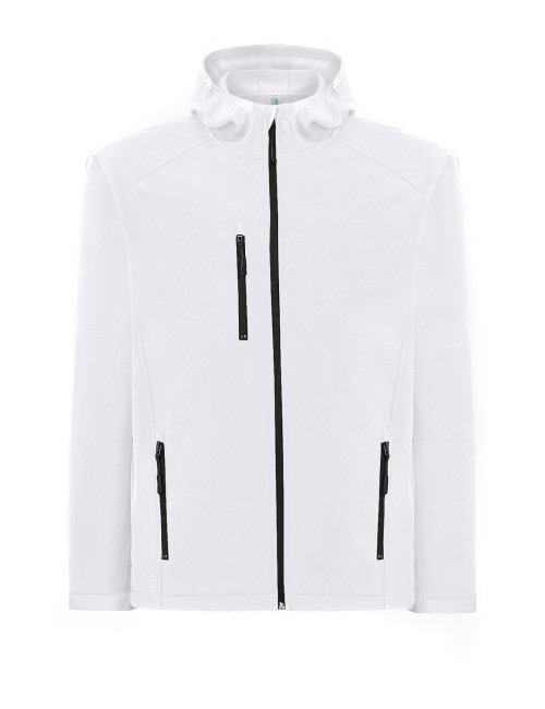 JHK Kurtka softshell męska SOFTSHELL HOOD WH White